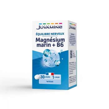 Magn&eacute;sium marin vitamine B6 &eacute;quilibre nerveux Juvamine - Boite de 30 comprim&eacute;s