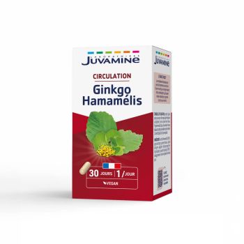 Circulation Ginkgo hamam&eacute;lis Juvamine - boite de 30 g&eacute;lules