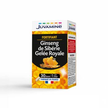 Fortifiant ginseng de sib&eacute;rie gel&eacute;e royale Juvamine - boite de 30 g&eacute;lules