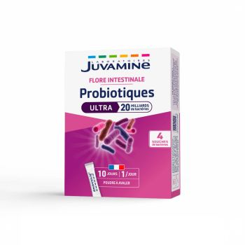 Probiotiques Ultra 20 milliards Juvamine - bo&icirc;te de 10 sticks