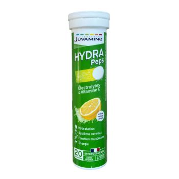Hydra Peps ar&ocirc;me citron Juvamine - tube de 20 comprim&eacute;s effervescents