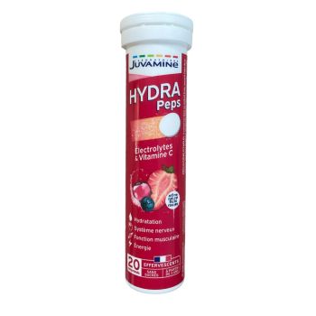 Hydra Peps ar&ocirc;me fruits rouges Juvamine - tube de 20 comprim&eacute;s effervescents