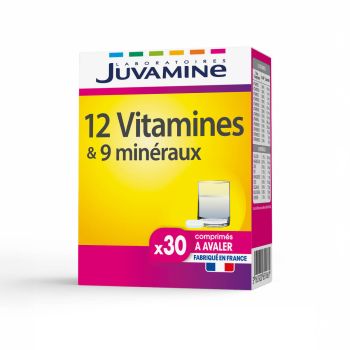 12 vitamines et 9 min&eacute;raux Juvamine - bo&icirc;te de 30 comprim&eacute;s