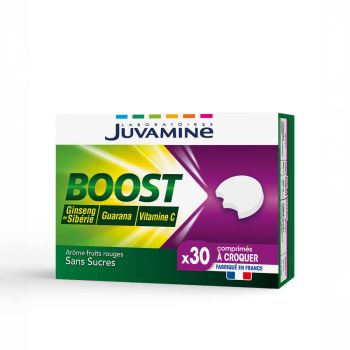 Boost Ginseng Guarana Vitamine C Juvamine - bo&icirc;te de 30 comprim&eacute;s &agrave; croquer