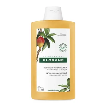 Shampoing nutrition &agrave; la mangue pour cheveux secs Klorane - flacon de 400ml