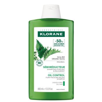 Shampoing s&eacute;bor&eacute;gulateur cheveux gras &agrave; l'Ortie bio Klorane - flacon de 400 ml