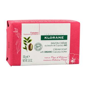 Savon cr&egrave;me parfum fleur d'hibiscus Klorane - pain de 100g