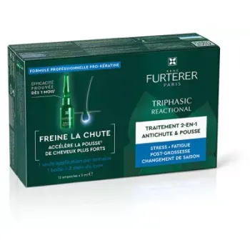 Triphasic Reactional Traitement 2en1 antichute et pousse Ren&eacute; Furterer - bo&icirc;te de 12 ampoules de 5ml