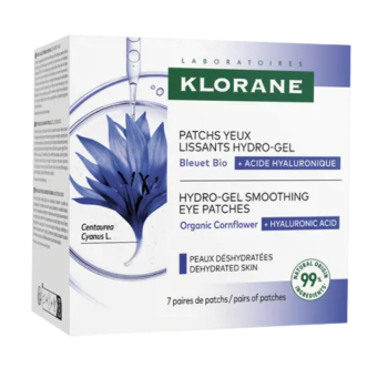 Patchs yeux lissants hydro-gel bleuet bio Klorane - bo&icirc;te de 7 paires de patchs
