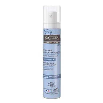 Sleeping cr&egrave;me hydratante peaux d&eacute;shydrat&eacute;es bio Cattier - flacon pompe de 50ml