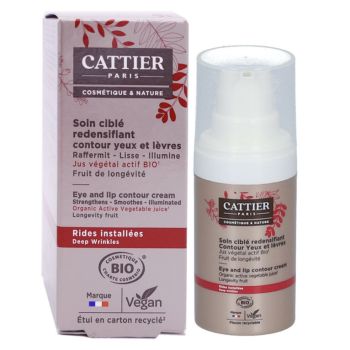 Soin cibl&eacute; redensifiant contour yeux et l&egrave;vres Cattier - flacon-pompe de 15ml