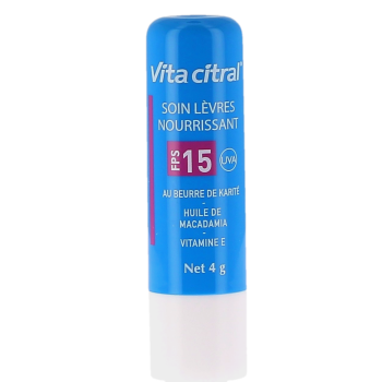 Soin l&egrave;vres nourrissant SPF15 Vita Citral - stick de 4g