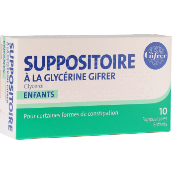 Suppositoire &agrave; la glyc&eacute;rine enfants Gifrer - bo&icirc;te de 10 suppositoires