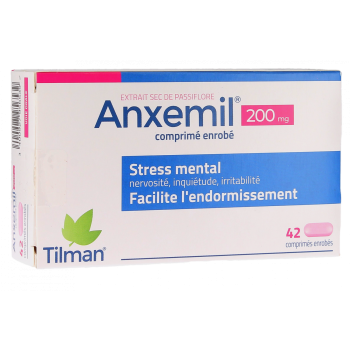 Anxemil 200mg stress mental - bo&icirc;te de 42 comprim&eacute;s enrob&eacute;s