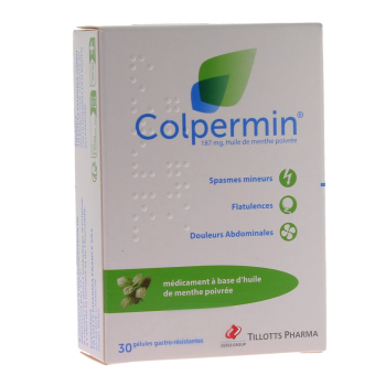 Colpermin 187mg - bo&icirc;te de 30 g&eacute;lules gastro-r&eacute;sistantes