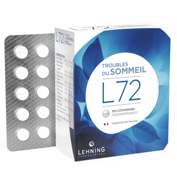 L72 troubles du sommeil Lehning - bo&icirc;te de 100 comprim&eacute;s ordodispersibles
