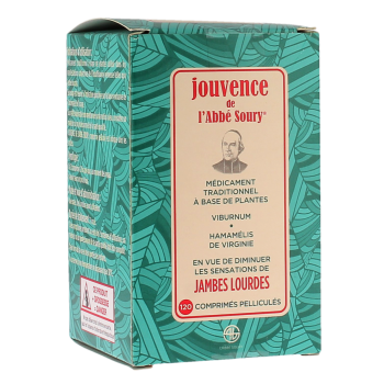Jambes lourdes Jouvence de l'Abb&eacute; Soury - bo&icirc;te de 120 comprim&eacute;s pellicul&eacute;s