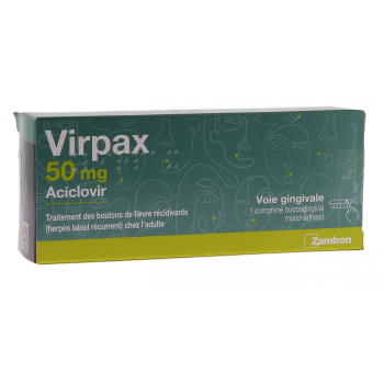 Virpax 50mg aciclovir - bo&icirc;te de 1 comprim&eacute; buccogingival