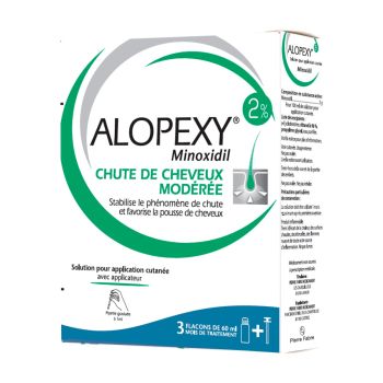 Alopexy 2% solution pour application cutan&eacute;e - bo&icirc;te de 3 flacons de 60ml