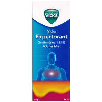 Vicks expectorant gua&iuml;f&eacute;n&eacute;sine 1,33% adultes miel - flacon de 180ml