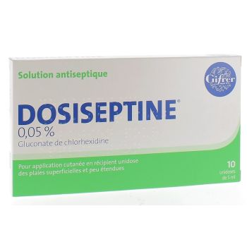 Dosiseptine 0,05 % - bo&icirc;te de 10 unidoses de 5 ml