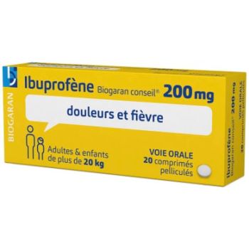 Ibuprof&egrave;ne Biogaran Conseil 200mg - 20 comprim&eacute;s pellicul&eacute;s