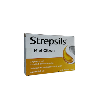 Strepsils miel citron pastille &agrave; sucer - boite de 36 pastilles