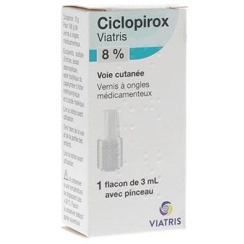 Ciclopirox 8% vernis &agrave; ongles Viatris - flacon de 3ml