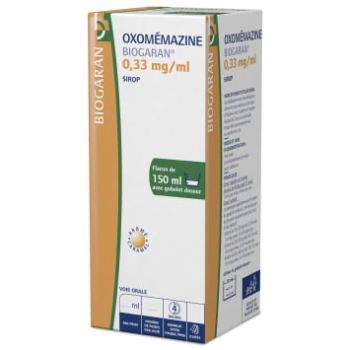 Oxom&eacute;mazine 0,33 mg/ml sirop sans sucre ar&ocirc;me caramel Biogaran - flacon de 150ml