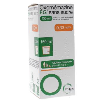 Oxom&eacute;mazine EG sans sucre sirop antitussif EG Labo - flacon de 150ml