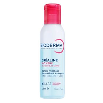 Cr&eacute;aline H2O yeux Biphase micellaire d&eacute;maquillant waterproof Bioderma - flacon de 125 ml