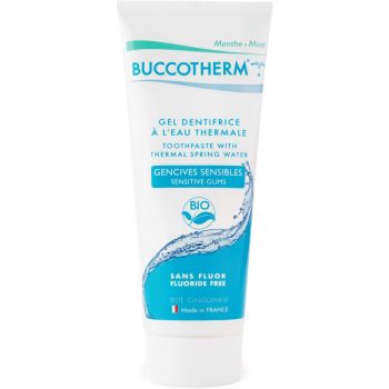 Gel dentifrice &agrave; l'eau thermale gencives sensibles sans fluor Buccotherm - tube de 75ml