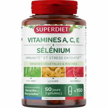 Complexe S&eacute;l&eacute;nium Vitamines A.C.E Super Diet - pot de 150 g&eacute;lules