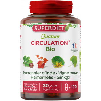 Quatuor Circulation bio Super Diet - pot de 120 g&eacute;lules