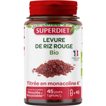 Levure de riz rouge bio Super Diet - boite de 45 g&eacute;lules