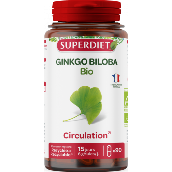 Ginkgo biloba bio Super Diet - bo&icirc;te de 90 g&eacute;lules