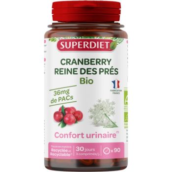 Cranberry + Reine des pr&egrave;s BIO Super Diet - pot de 90 g&eacute;lules