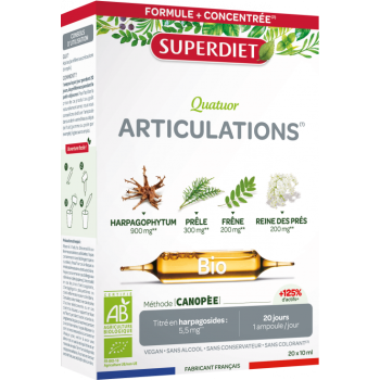Quatuor Articulations bio Super Diet - bo&icirc;te de 20 ampoules de 10ml