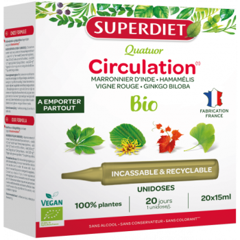 Quatuor Circulation bio Superdiet - bo&icirc;te de 20 unidoses de 15ml