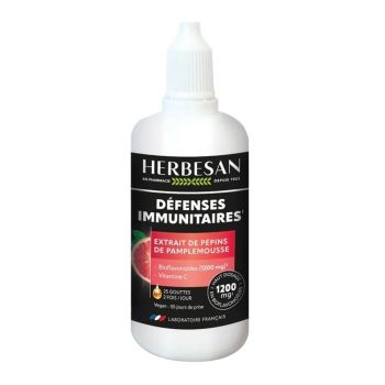 Extrait de p&eacute;pins de pamplemousse 1200mg Herbesan - flacon compte-gouttes de 100ml