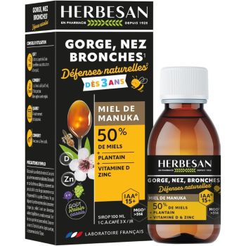 D&eacute;fenses naturelles d&egrave;s 3ans miel de manuka Herbesan - flacon de 100ml