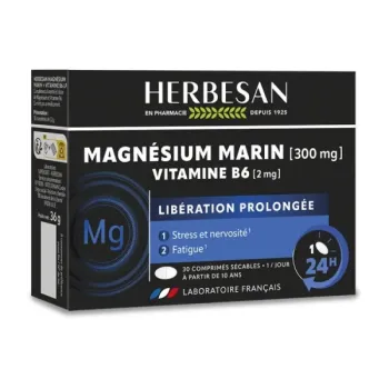 Magn&eacute;sium et vitamine B6 LP Herbesan - bo&icirc;te de 30 comprim&eacute;s