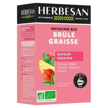Infusion Br&ucirc;le graisses bio saveur passion Herbesan - boite de 20 sachets