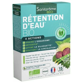 R&eacute;tention d'eau bio Santarome - bo&icirc;te de 15 comprim&eacute;s