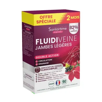 Fluidiveine jambes l&eacute;g&egrave;res Santarome - offre sp&eacute;ciale 2 mois 60 comprim&eacute;s 