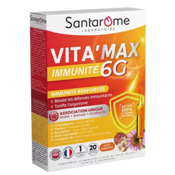 Vita'Max immunit&eacute; 6G Santarome - boite de 20 ampoules de 10ml