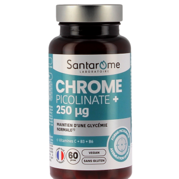 Chrome Picolinate+ 250&micro;g Santarome - pot de 60 g&eacute;lules