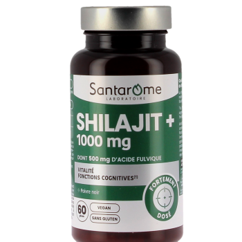Shilajit+ 1000mg dont 500mg d'acide fulvique Santarome - pot de 60 gélules