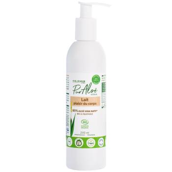 Lait plaisir du corps bio Aloe vera 30% Pur Alo&eacute; - Flacon de 250 ml