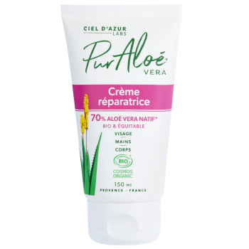Cr&egrave;me r&eacute;paratrice 70% Aloe vera Bio Pur Alo&eacute; - tube de 150 ml